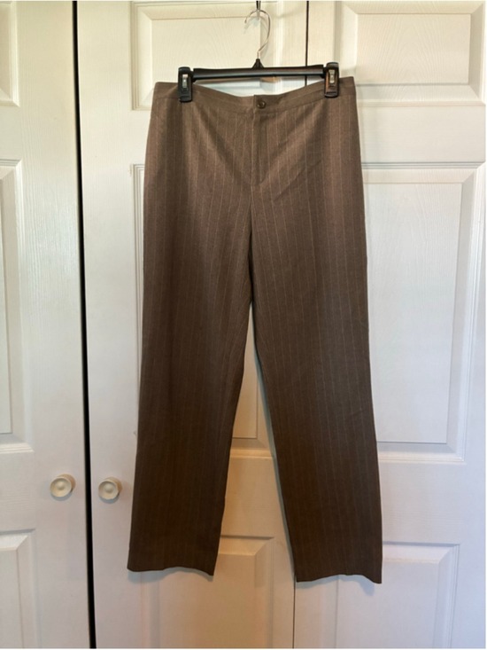 apt. 9 Pants - Women's Apt. 9 Petite Brown Pinstripe Trousers 8P